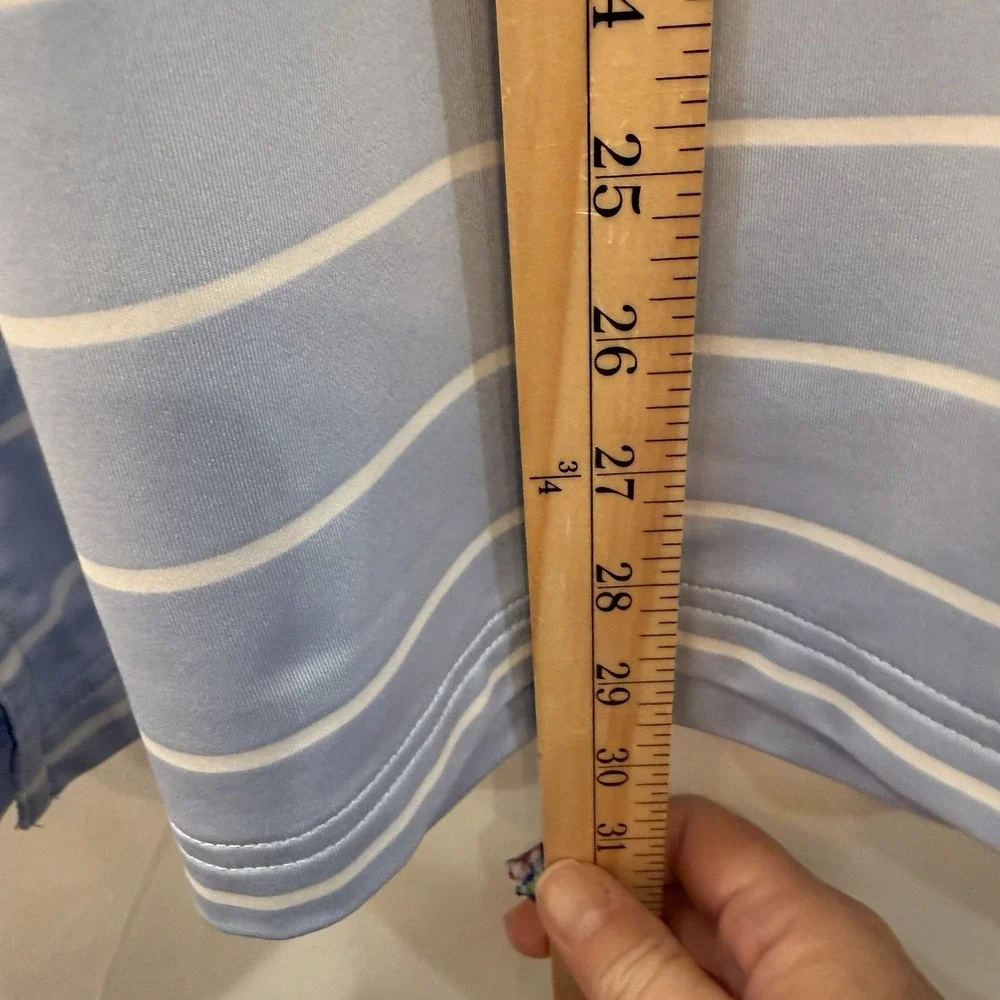Ralph Lauren Performance Polo Men White On Blue Stripe L